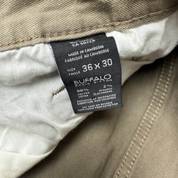 Buffalo David Bitton Sam-X Jeans Mens 36x30 Slim Straight Stretch Brown - Picture 6 of 6